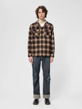 Vincent Shadow Check Shirt Brown/Beige