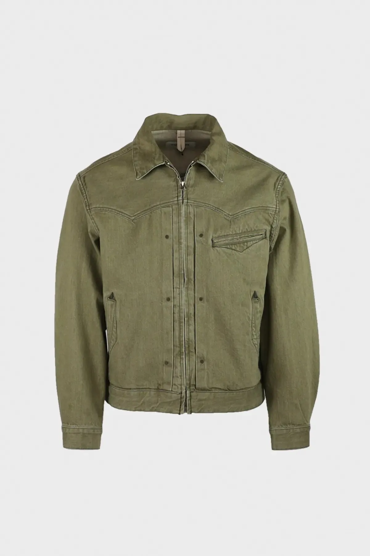 Western Trucker Jacket - Olive Denim