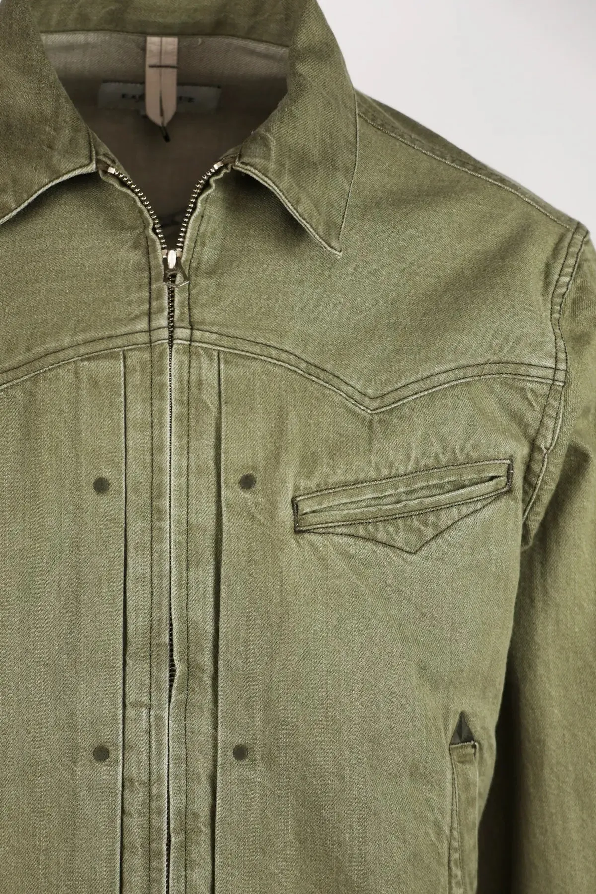 Western Trucker Jacket - Olive Denim