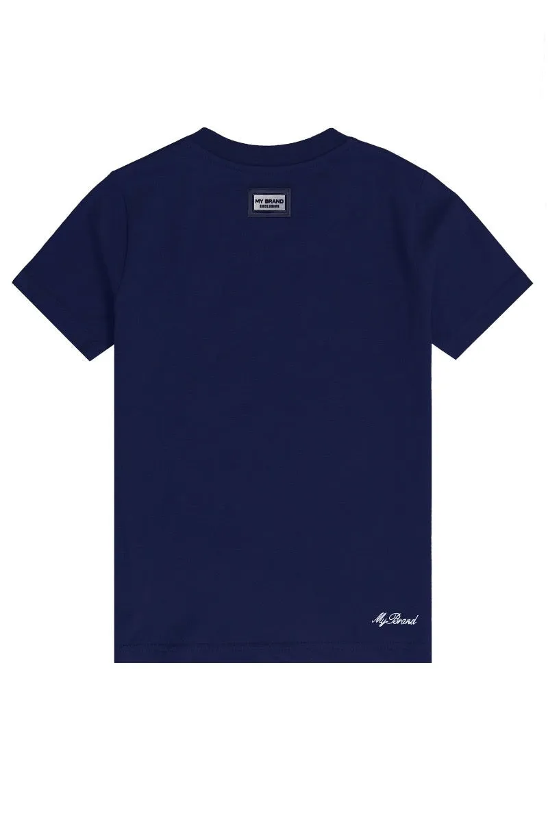 White Skull T-Shirt | NAVY