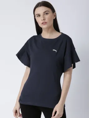 Women Navy Blue Solid Top