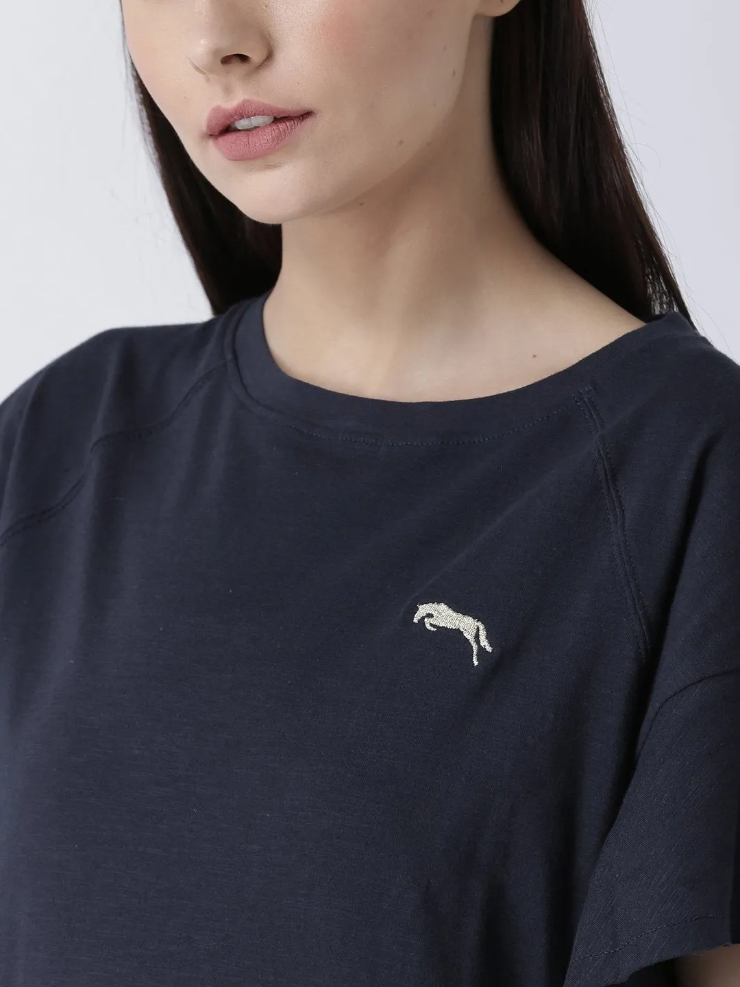 Women Navy Blue Solid Top