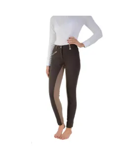 Womens/ladies manby jodhpurs brown/light brown HyPERFORMANCE