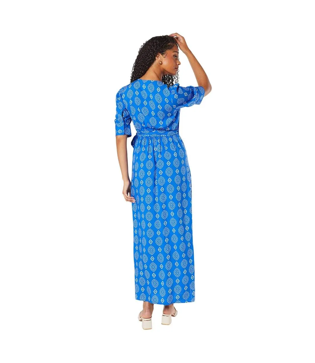 Womens/ladies wrap tall midi dress blue Dorothy Perkins