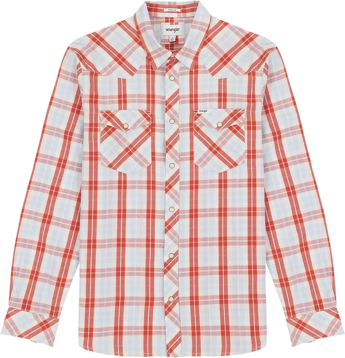 Wrangler Western Check Long Sleeve Shirt Powder Blue