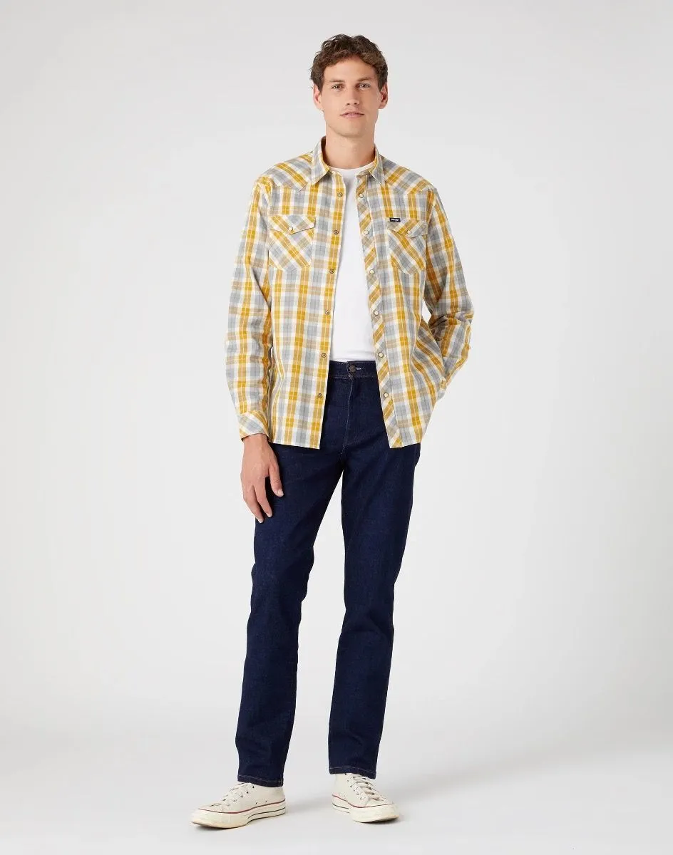 Wrangler Western Check Long Sleeve Shirt Yellow