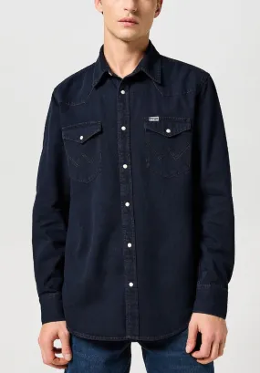 Wrangler Western Denim Long Sleeve Shirt Midnight Rodeo