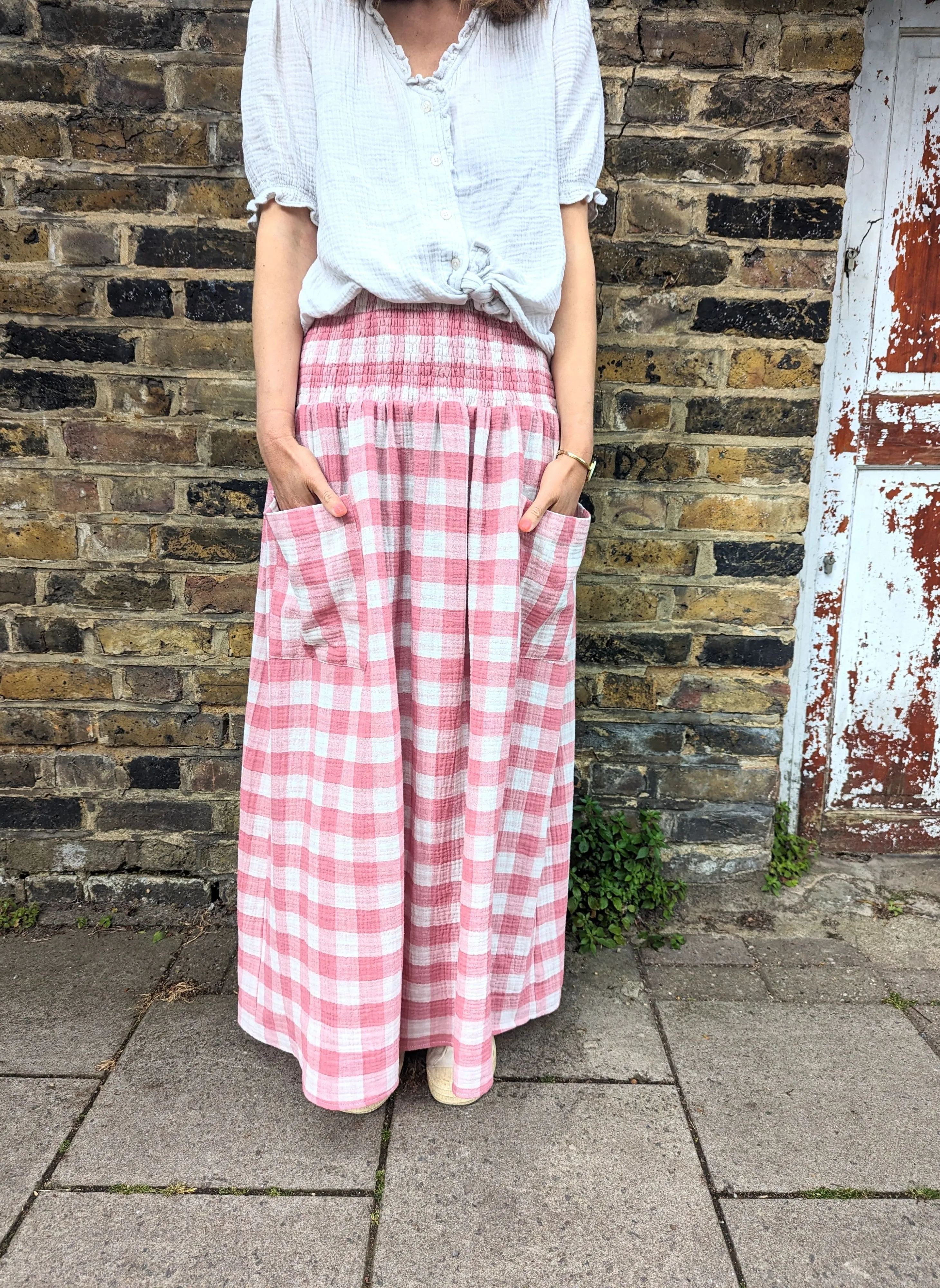 Wren Skirt Pink Check