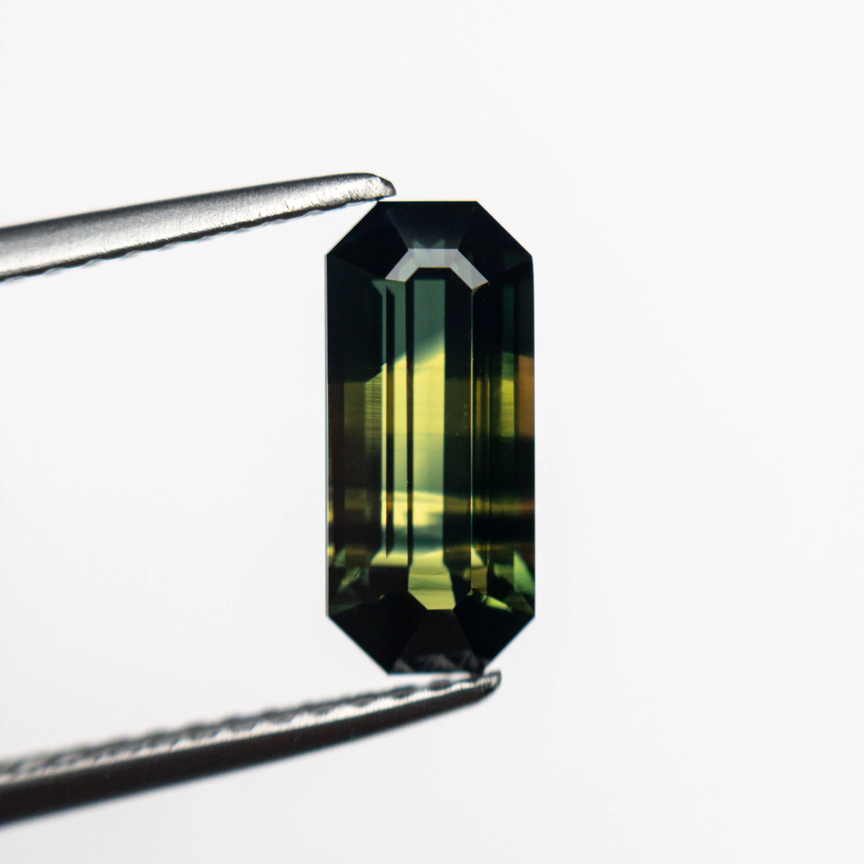 Yellow-Green Step Cut Sapphire - 1.90ct Cut Corner Rectangle